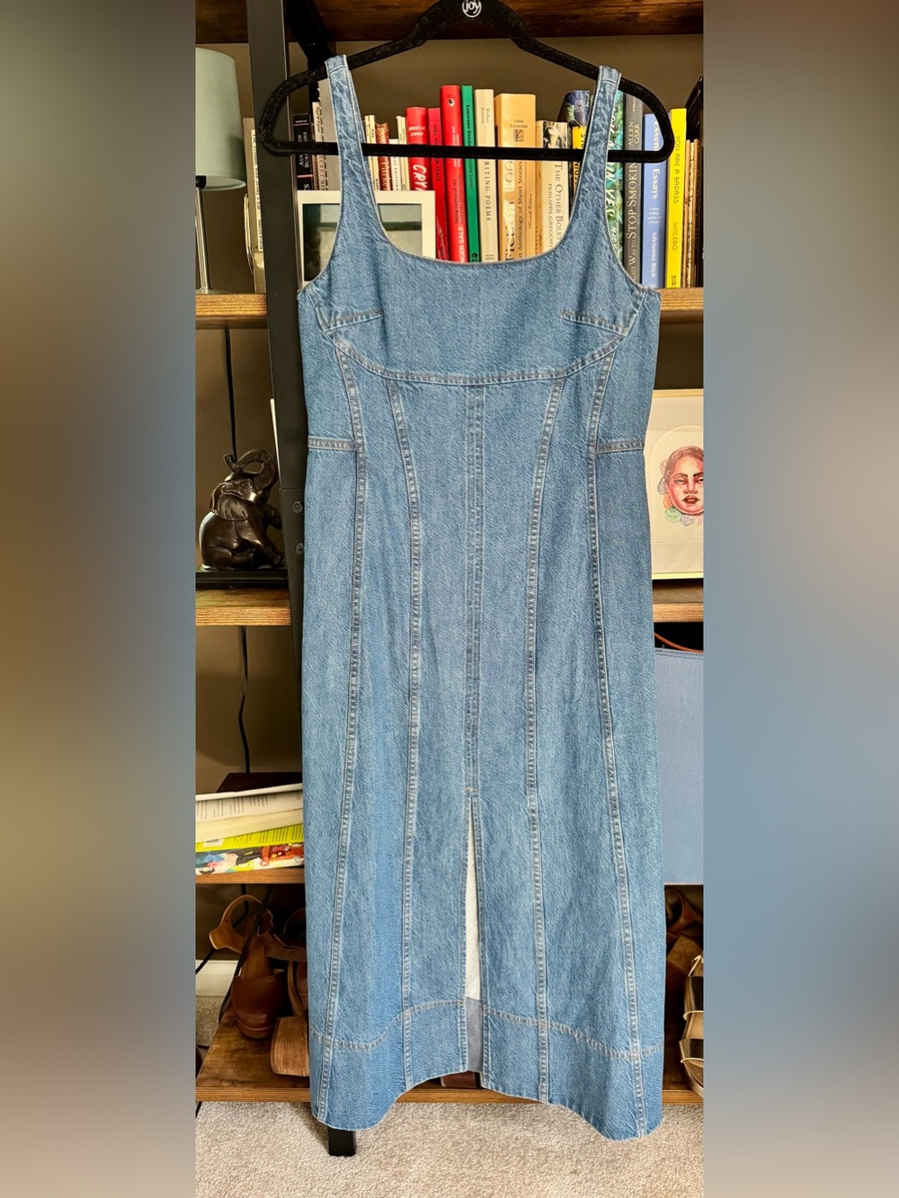 NWT Tanya Taylor Felicity Denim Midi Dress Sz 8
